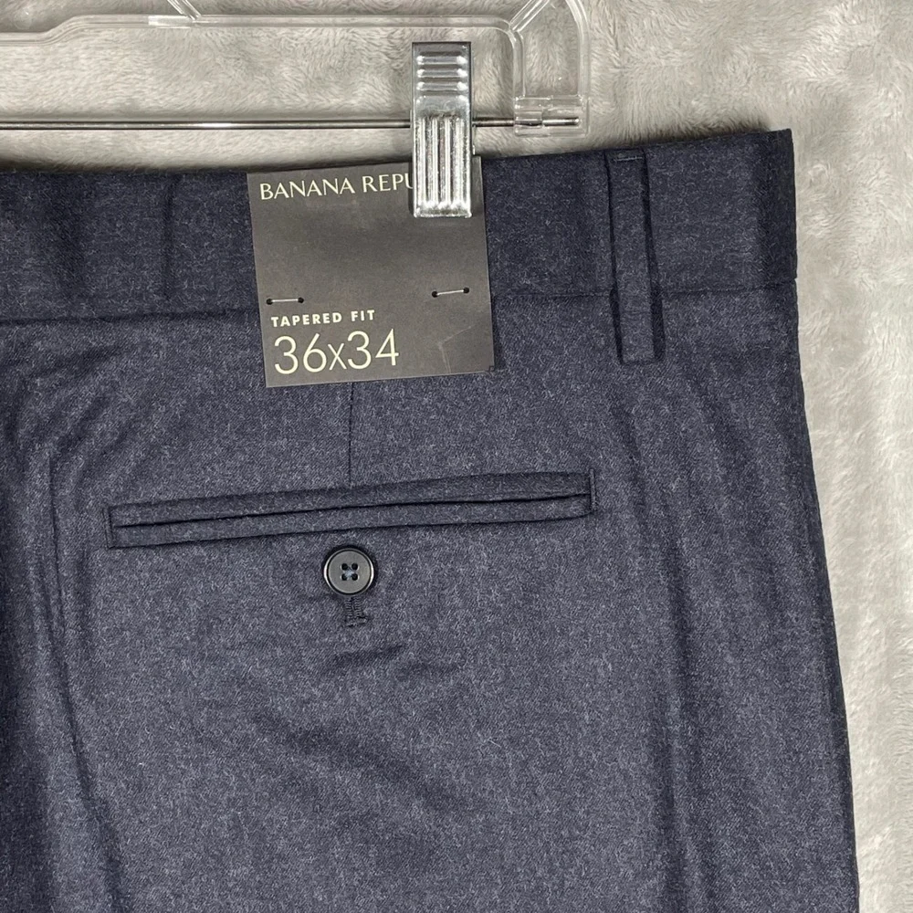 Banana Republic Pants Navy Blue Vitale Barberis Canonico Wool 36x34 NWT $159